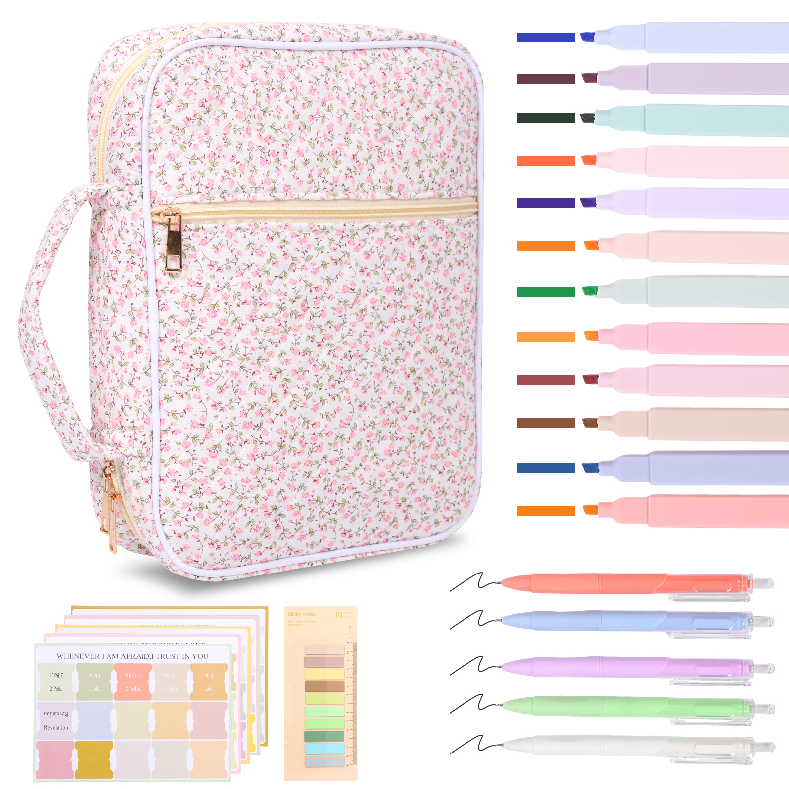Travel Accessories Kit For Women - Bible Cover Case Portable Cotton Bible