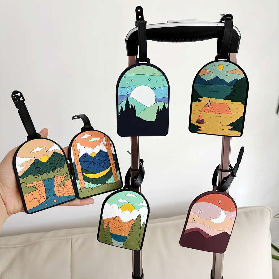 Travel Accessories Unique - 1/3/6pcs landscape luggage tags, station travel