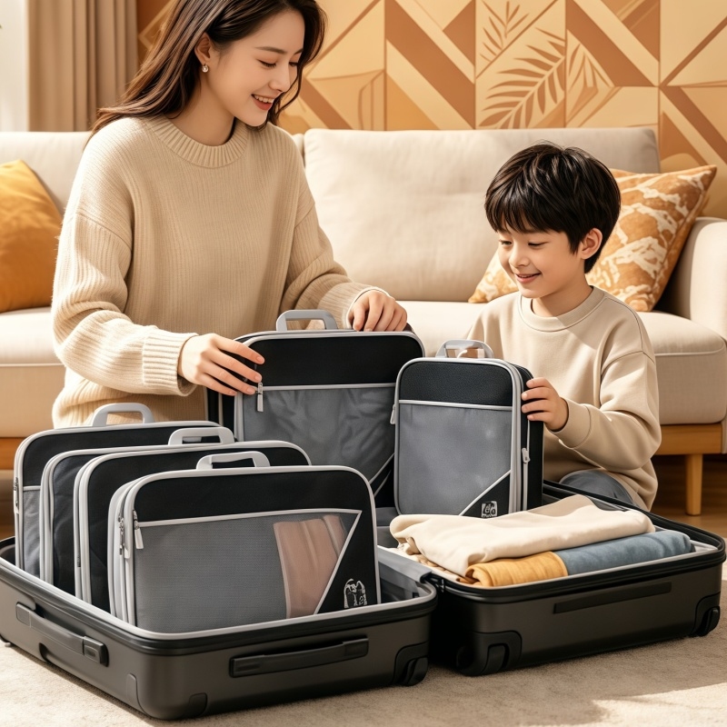 Travel Accessories Packing Cubes - Compression Packing Cube Set Expandable Mesh