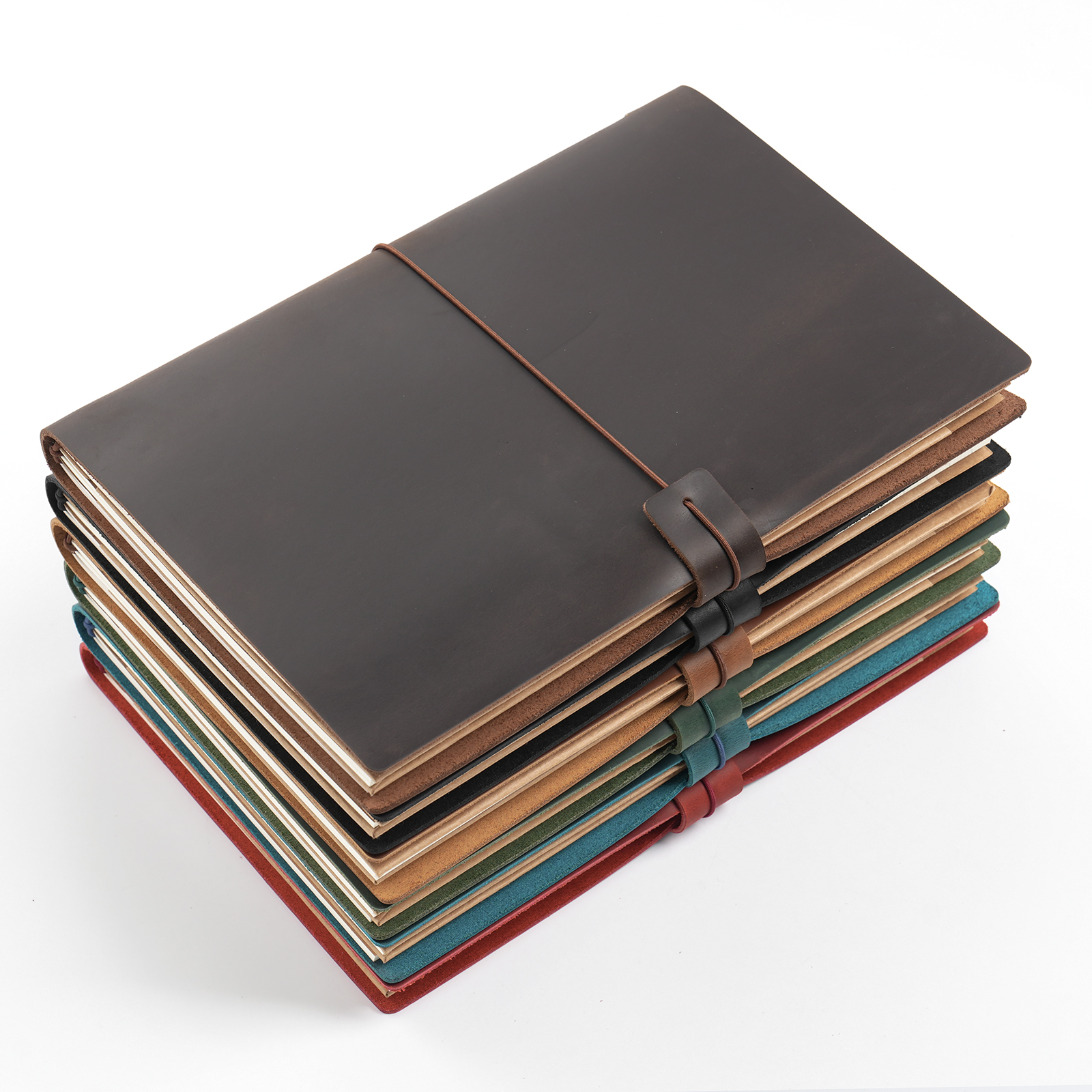 Travel Notebook Journal - Handmade B5 Genuine Leather Traveler Notebook