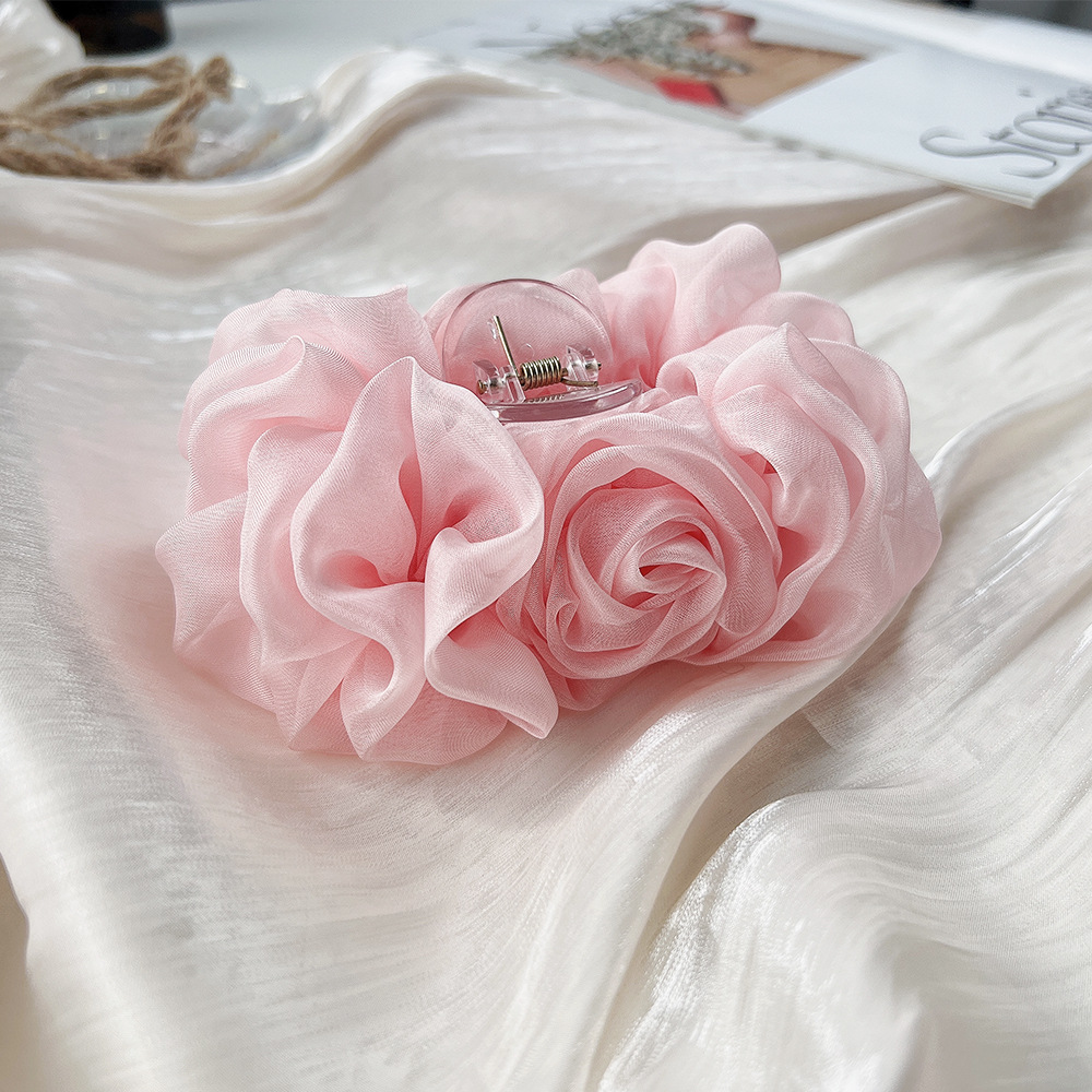 Travel Accessories For Elderly - Spring Chiffon Hair Claw Folded Clip