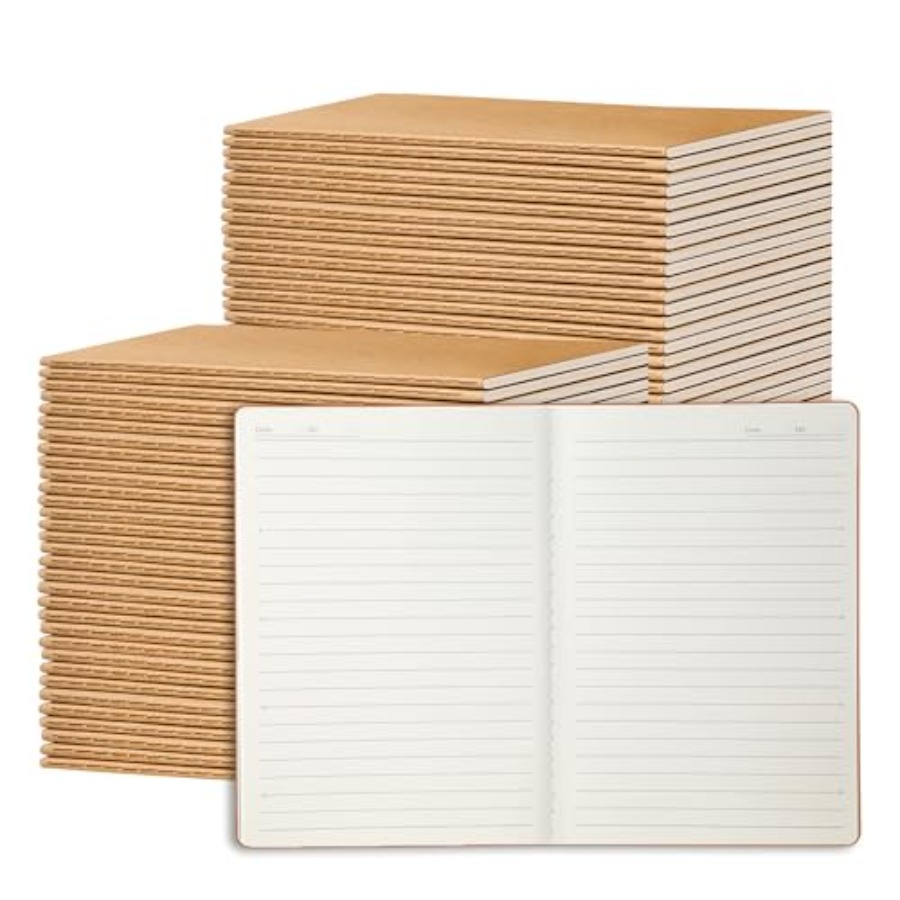 Travel Notebook Journal - Pack A5 Kraft Paper Notebook Lined