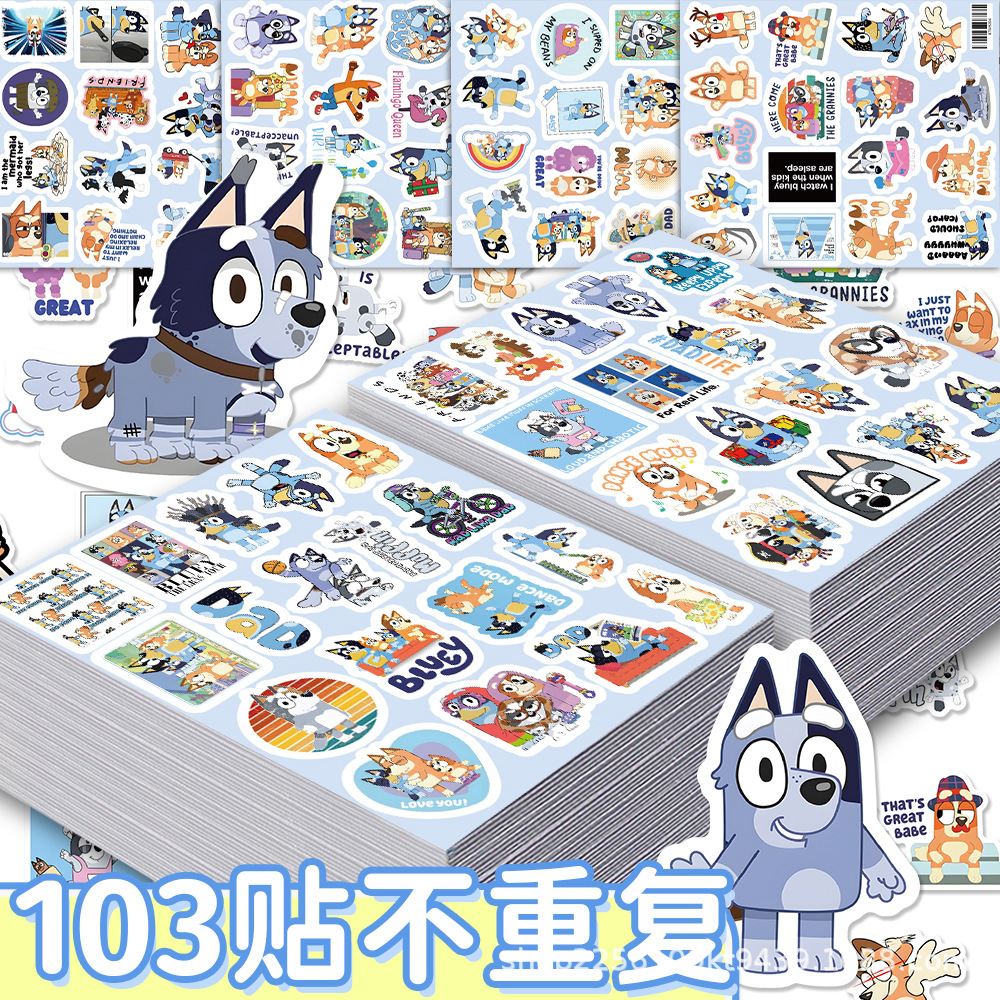 Luggage Cover Protector - brewie Wholesale 103Pcs Cute Bluey Stickers