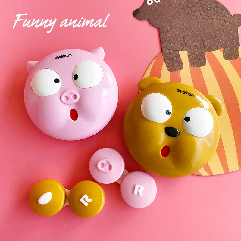 Travel Video Accessories - Cute Pig Contact Lenses Case For