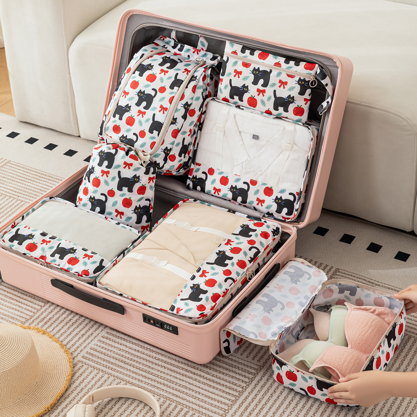 Travel Accessories Packing Cubes - 7-Piece Travel Organizer Bags Set –
