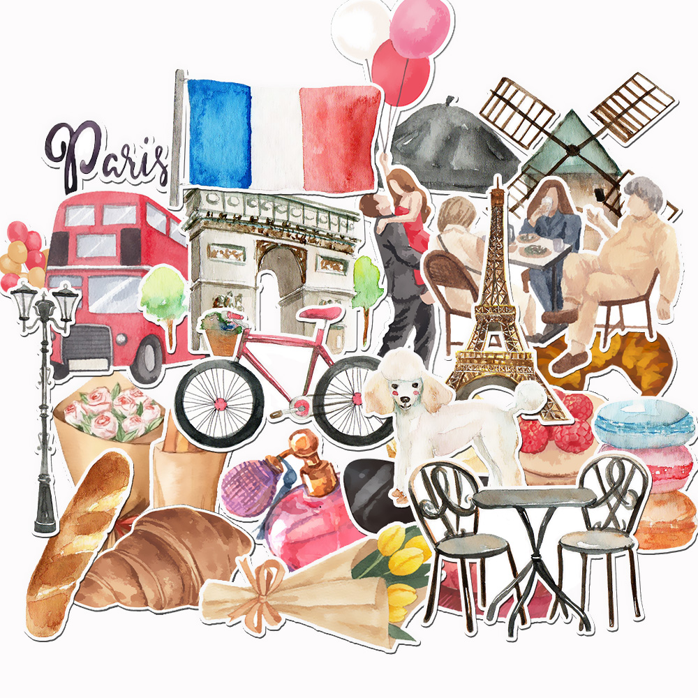 25PCS France Travel Stickers S - Travel Notebook Journal avaliação e preço