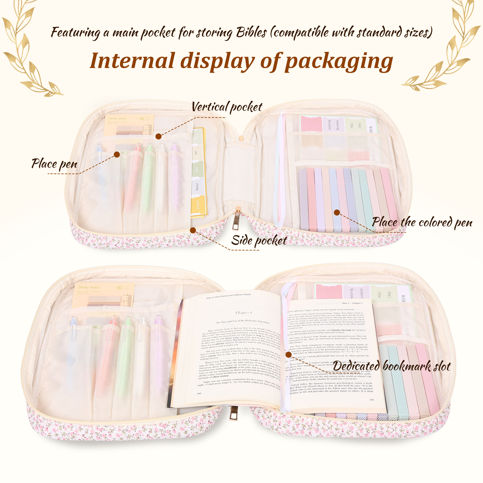 Bible Cover Case Portable Cott - Travel Accessories Kit For Women avaliação e preço
