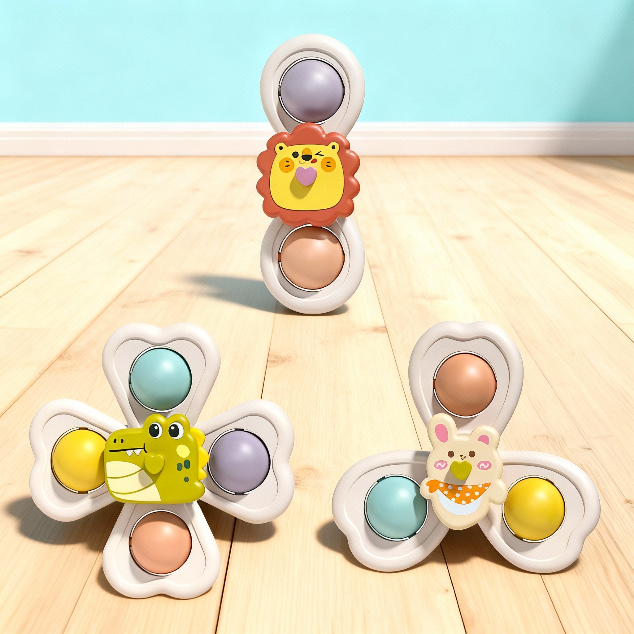 3PCS Suction Cup Rotating Toy  - Travel Accessories With Baby avaliação e preço