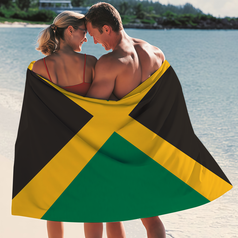 Nation Flag of Jamaica Beach T - Travel Accessories For Jamaica avaliação e preço