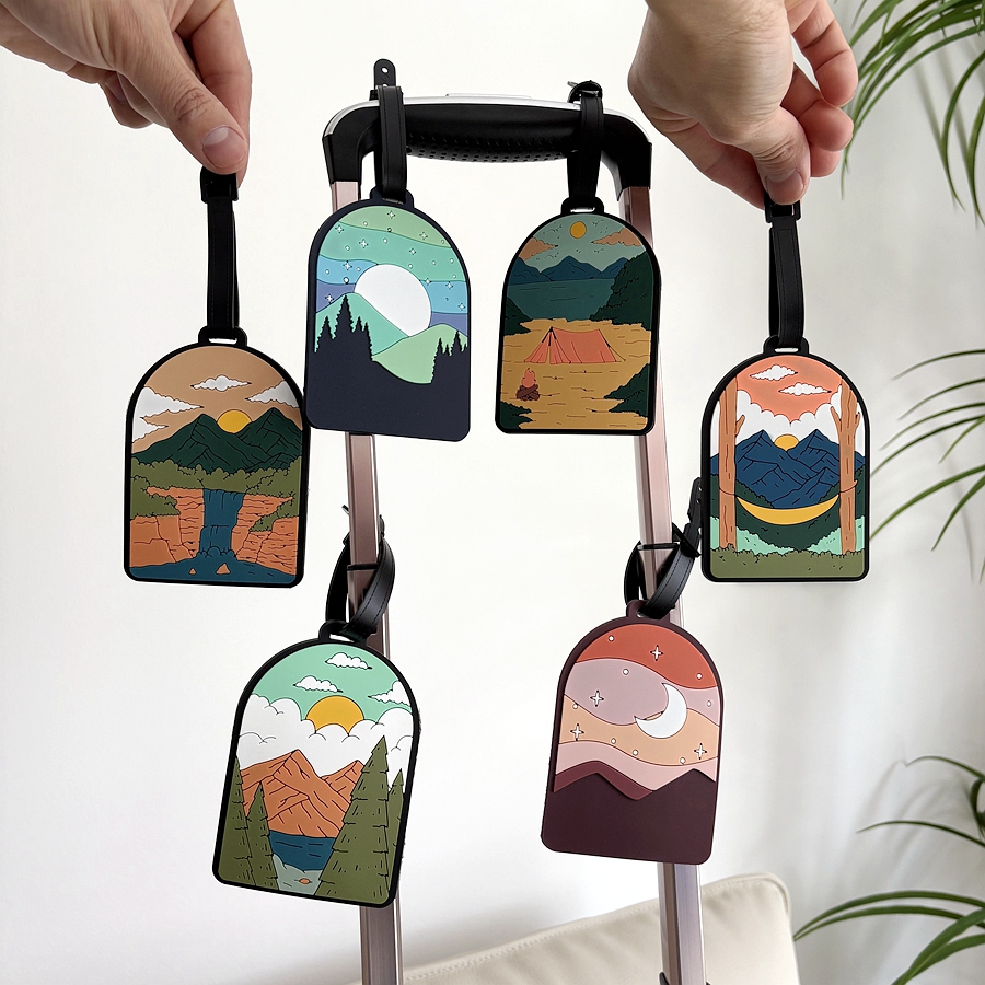 1/3/6pcs landscape luggage tag - Travel Accessories Unique avaliação e preço