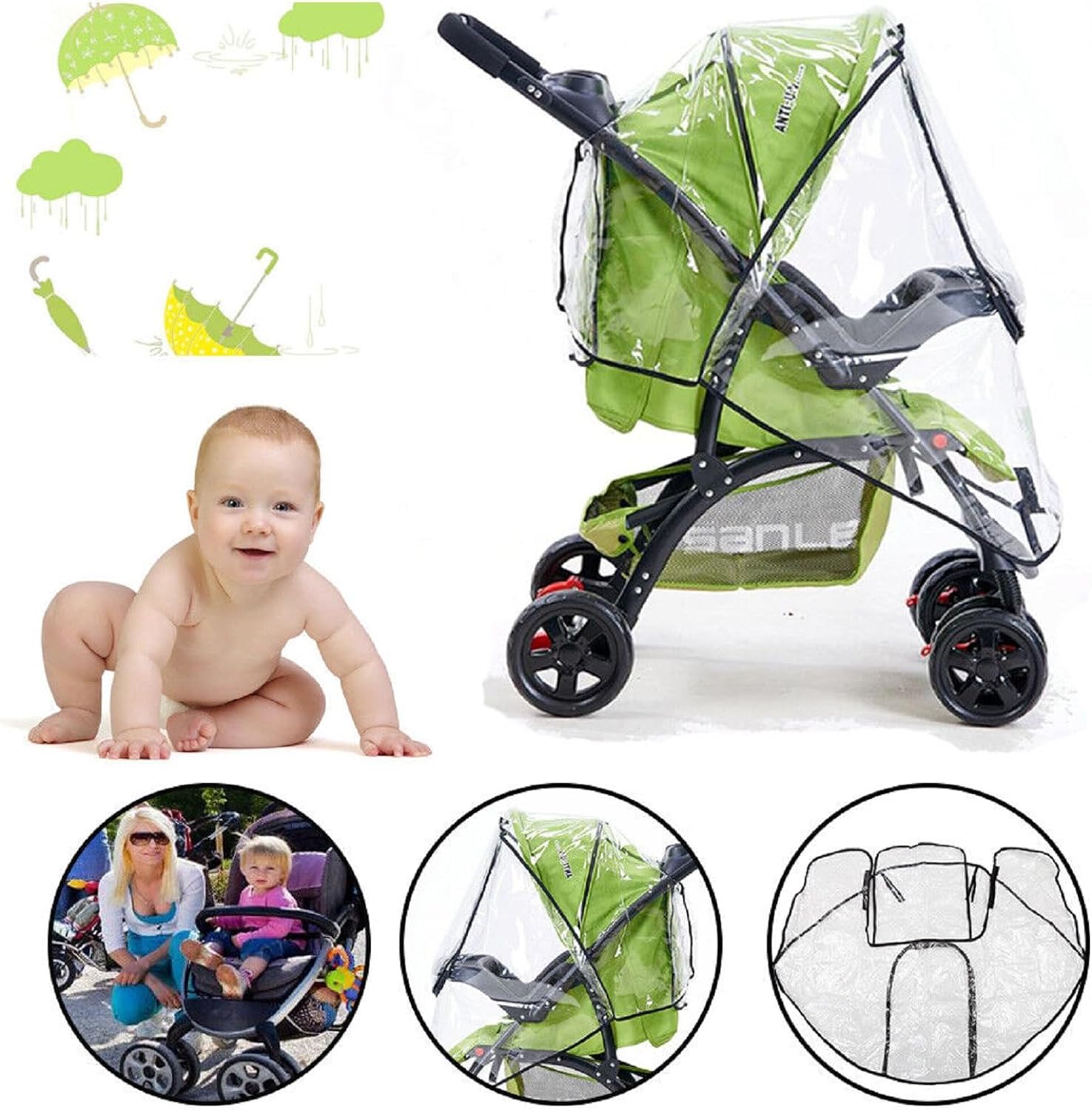 Baby Stroller Rain Cover, Univ - Travel Accessories With Baby avaliação e preço