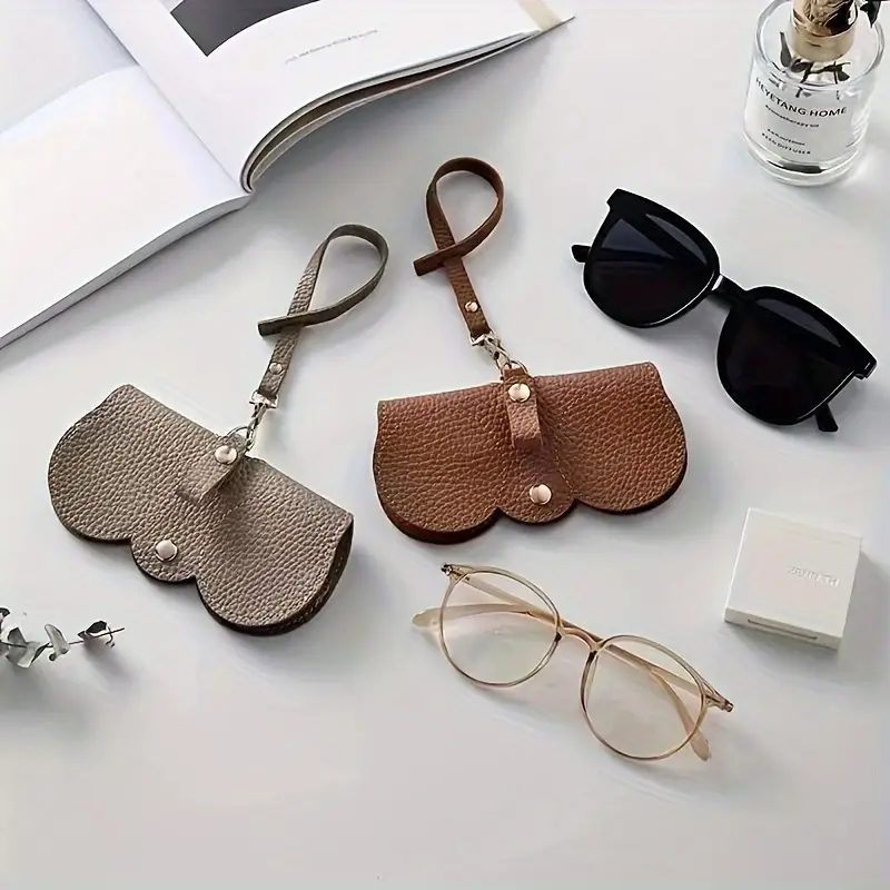 1pc Litchi Embossed Glasses Co - Travel Reading Accessories avaliação e preço