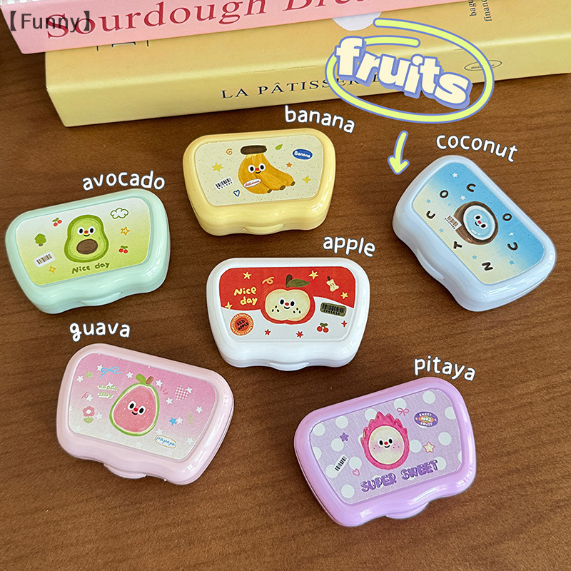 〔Funny〕Cartoon Fruits Contact  - Travel Accessories Kit Bag avaliação e preço