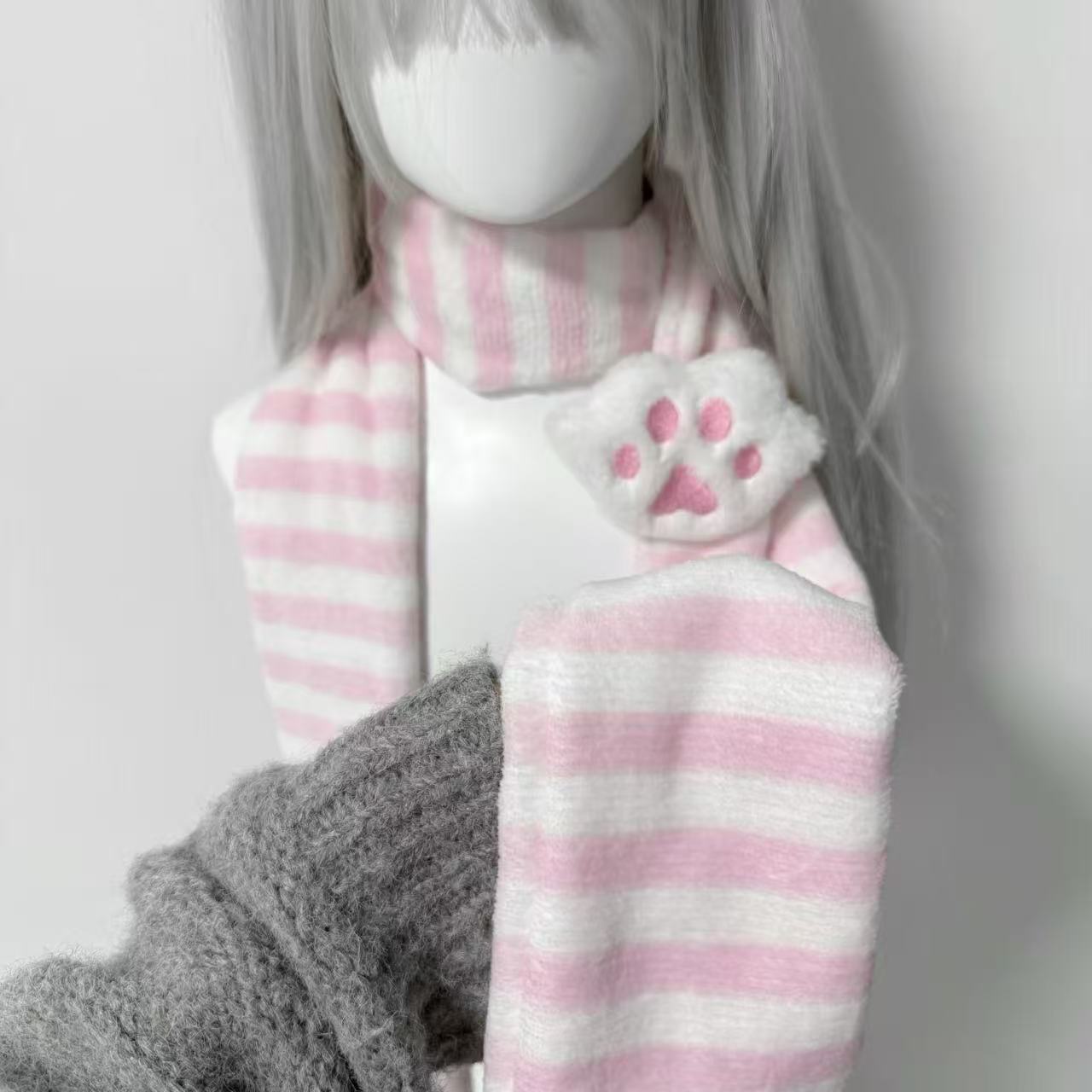 Kawaii Kniied Scarf Cat Paw De - Travel Accessories Aesthetic avaliação e preço