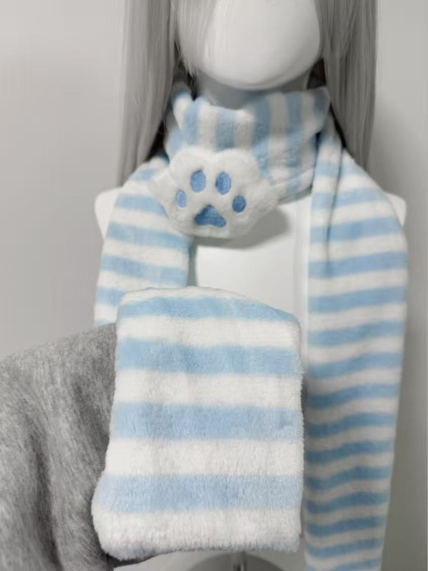 Kawaii Kniied Scarf Cat Paw De - Travel Accessories Aesthetic avaliação e preço