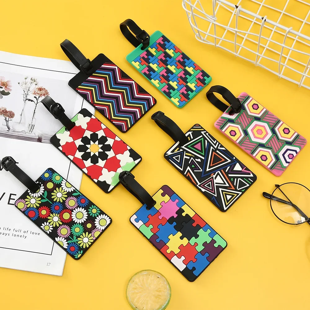1PCS Geometric Luggage Tags Su - Travel Accessories Unique avaliação e preço