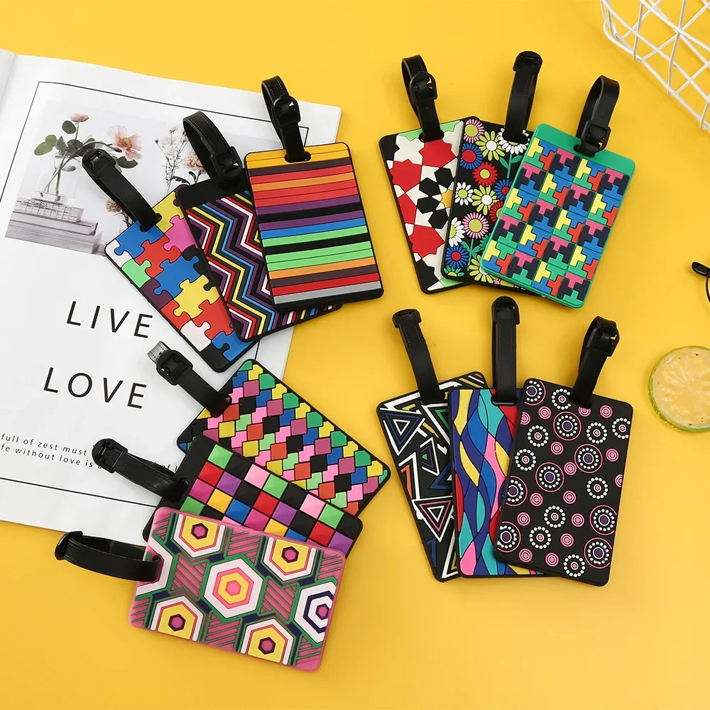1PCS Geometric Luggage Tags Su - Travel Accessories Unique avaliação e preço