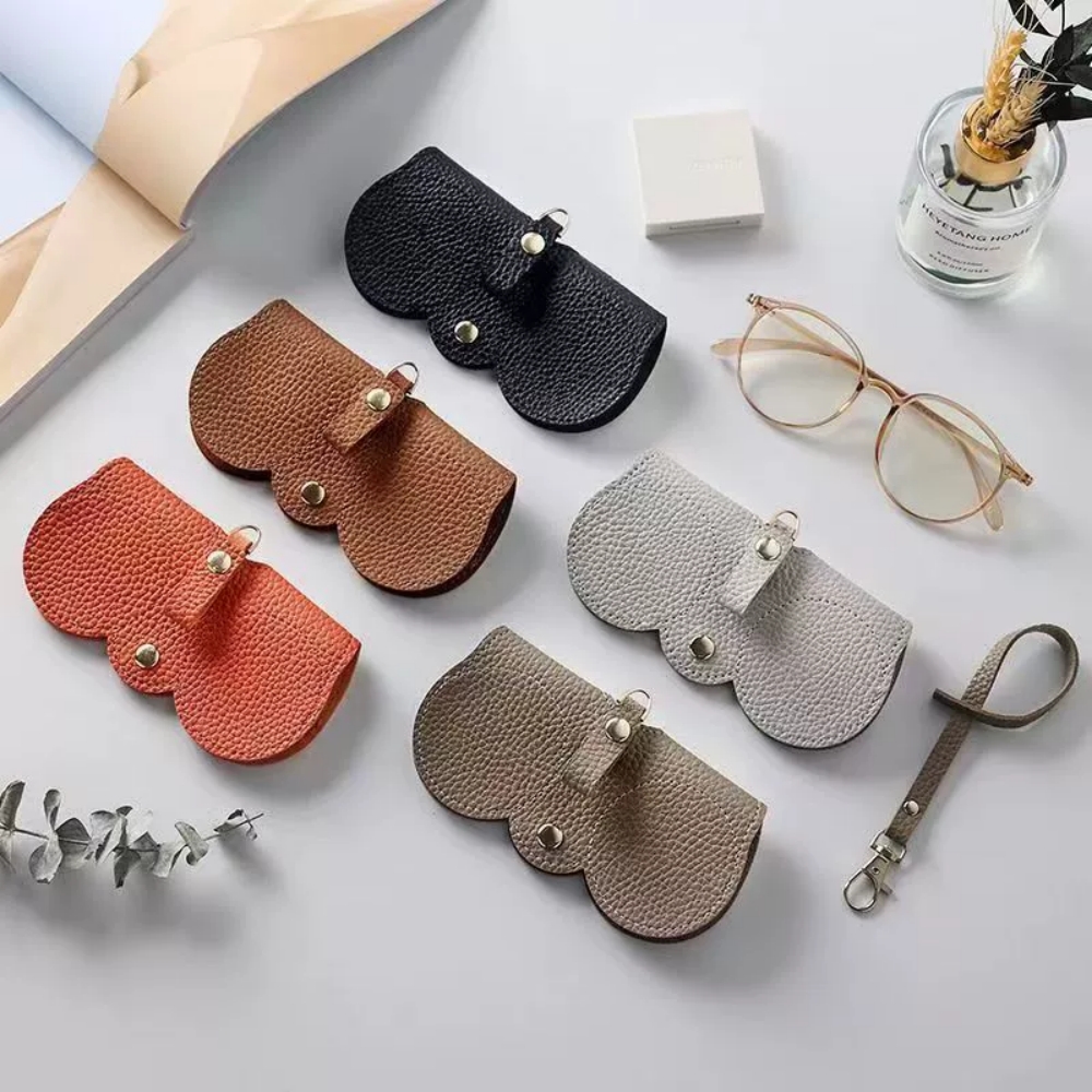 1pc Litchi Embossed Glasses Co - Travel Reading Accessories avaliação e preço