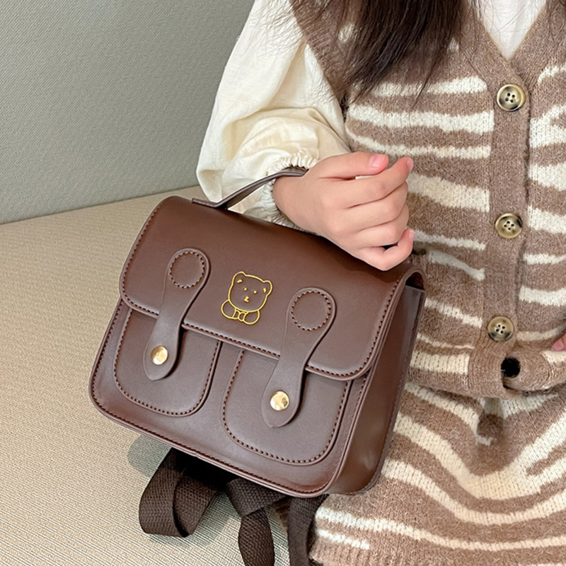 Bear Kids Backpack PU Leather  - Travel Accessories With Baby avaliação e preço