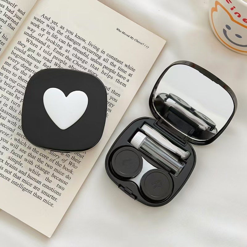 Heart Contact Lens Case with M - Travel Video Accessories avaliação e preço