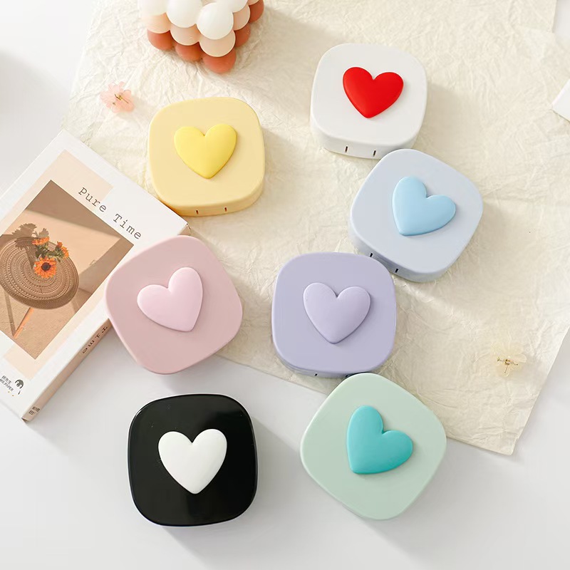Heart Contact Lens Case with M - Travel Video Accessories avaliação e preço