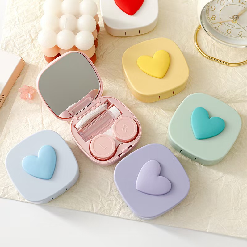 Heart Contact Lens Case with M - Travel Video Accessories avaliação e preço