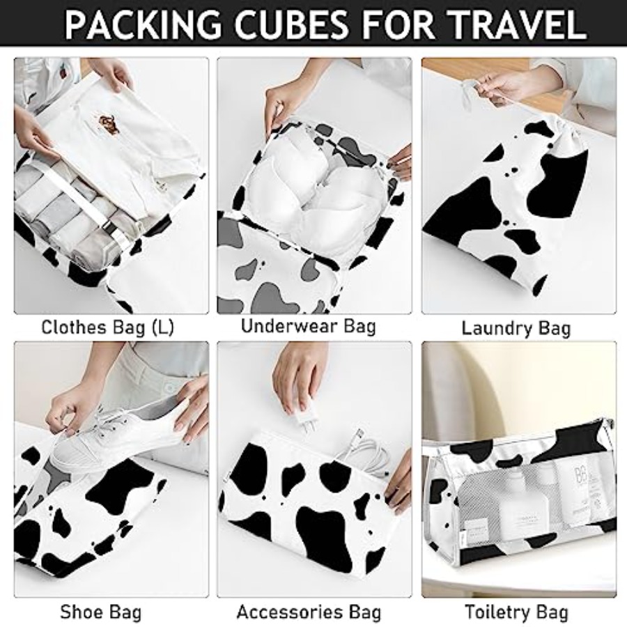 8 Set Packing Cubes for Travel - Travel Accessories Packing Cubes avaliação e preço