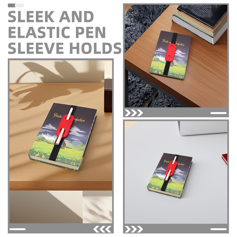 6Pcs Sleek PU Elastic Band Pen - Travel Notebook Journal avaliação e preço