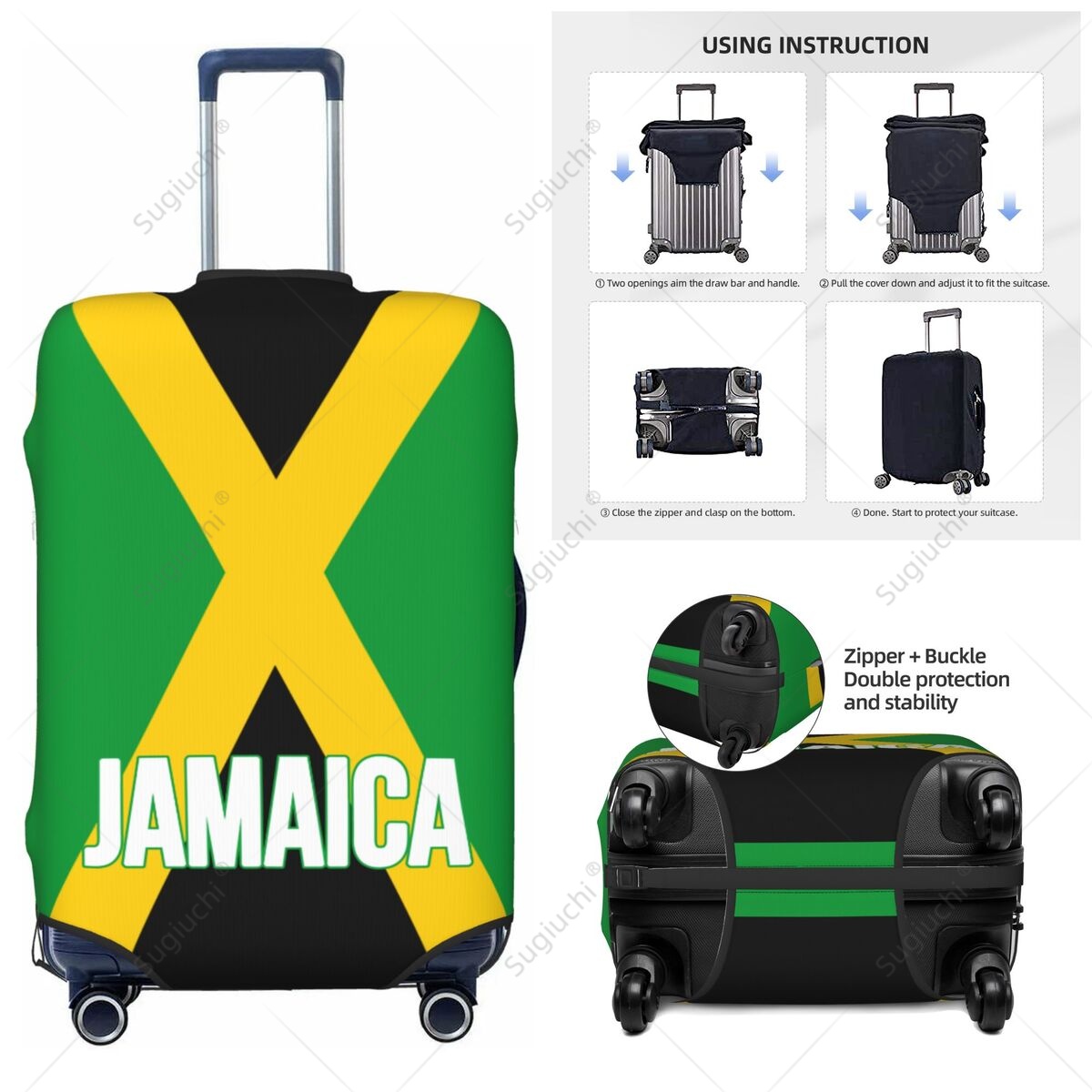 Jamaica Flag Luggage Cover Sui - Travel Accessories For Jamaica avaliação e preço