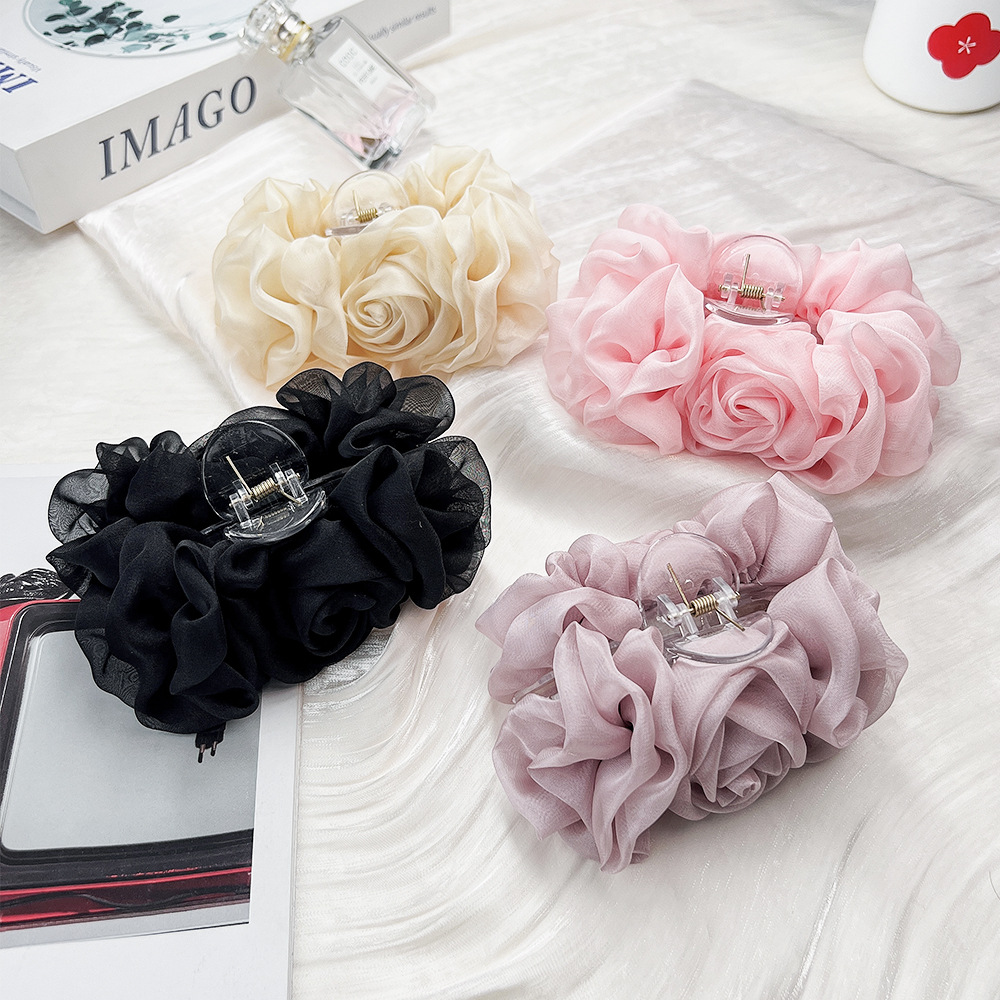 Spring Chiffon Hair Claw Folde - Travel Accessories For Elderly avaliação e preço