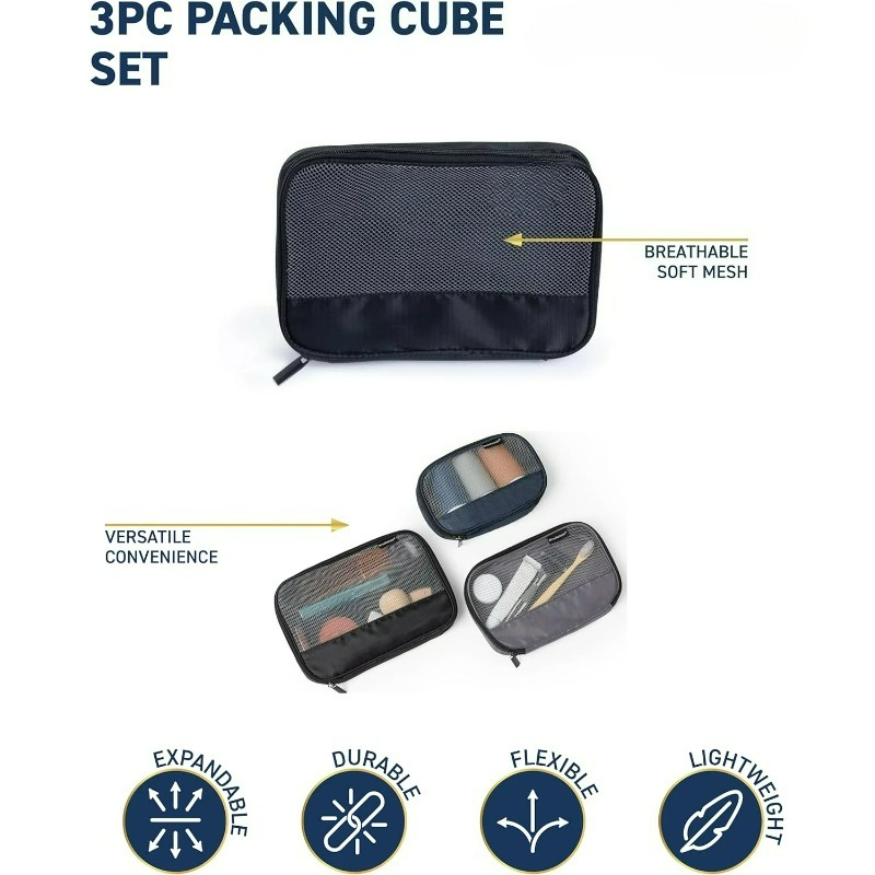 Travel 3 Piece Mesh Expandable - Travel Accessories Packing Cubes avaliação e preço