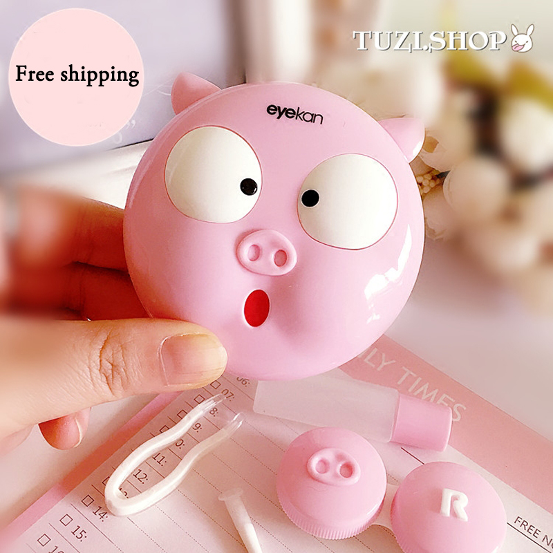 Cute Pig Contact Lenses Case F - Travel Video Accessories avaliação e preço