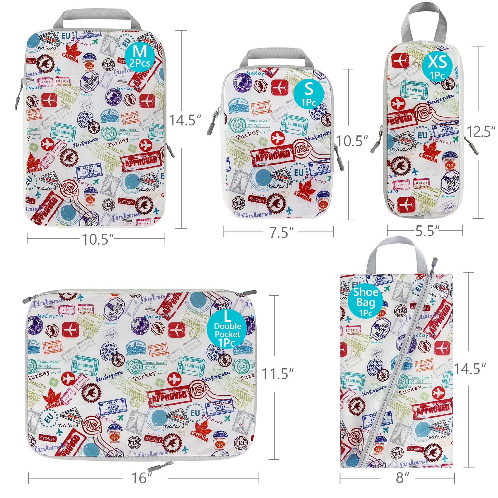 4/6PCS Travel Compression Pack - Travel Accessories Packing Cubes avaliação e preço