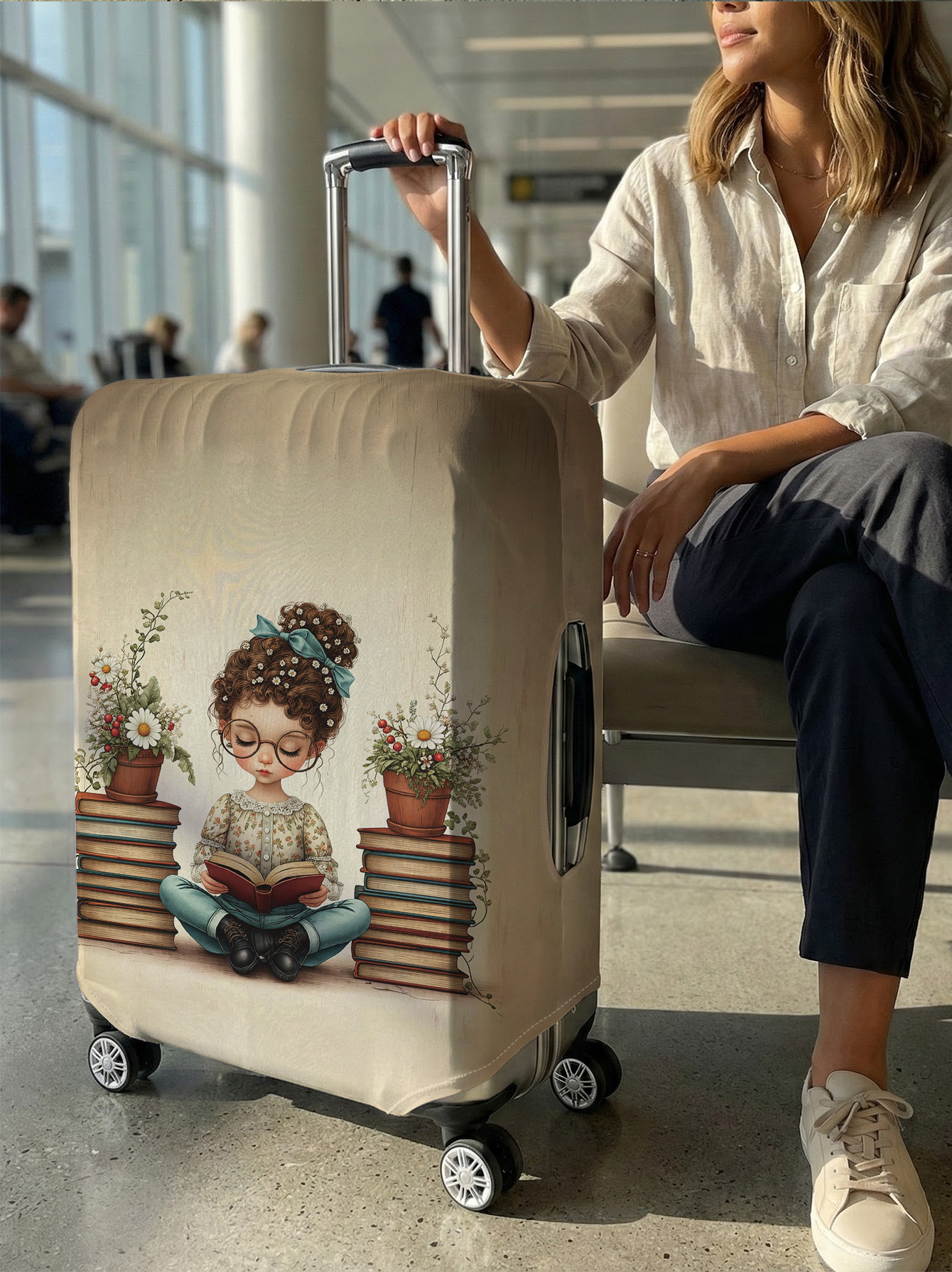 Reading Girl Book Flower Lugga - Travel Reading Accessories avaliação e preço