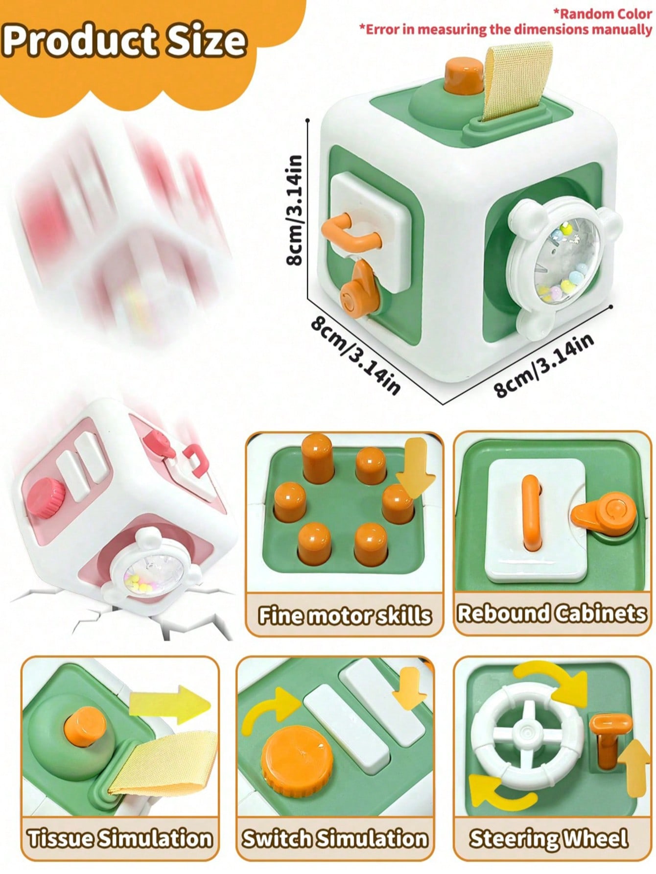 1pc Children's Busy Cube Senso - Travel Accessories With Toddler avaliação e preço