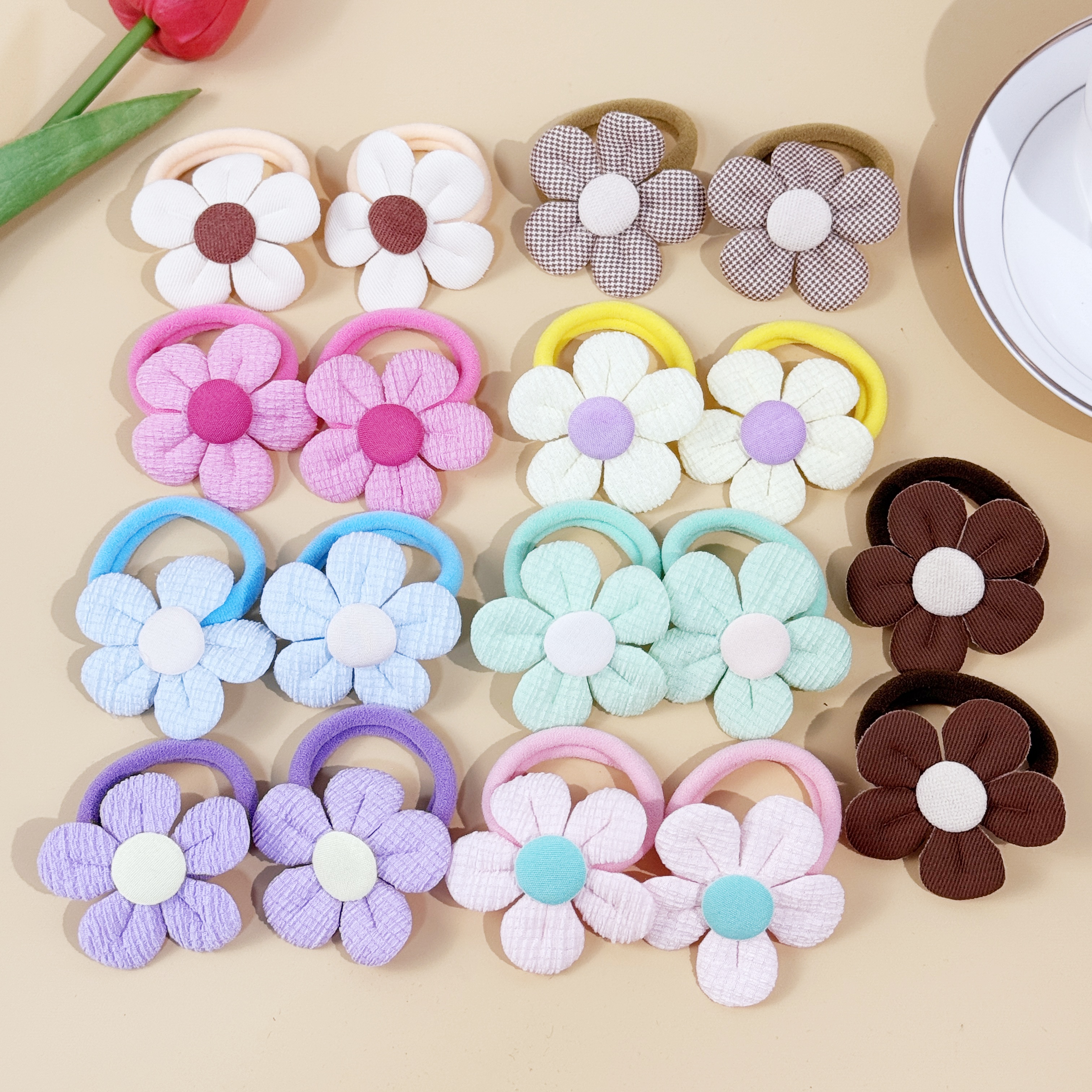 18pcs Sunflower Hair Ties Kids - Travel Accessories Girls avaliação e preço