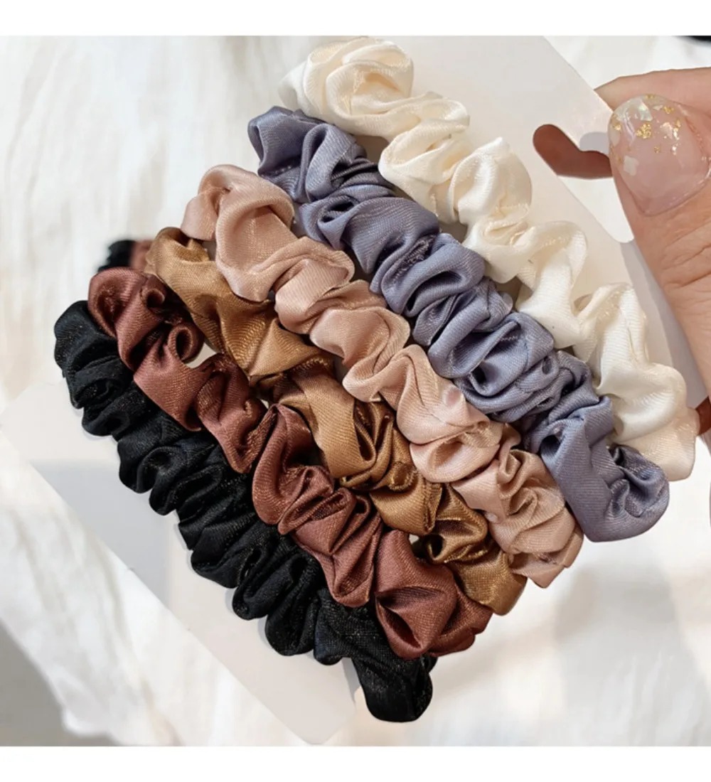 6Pcs Soft Satin Hair Scrunchie - Travel Accessories Girls avaliação e preço