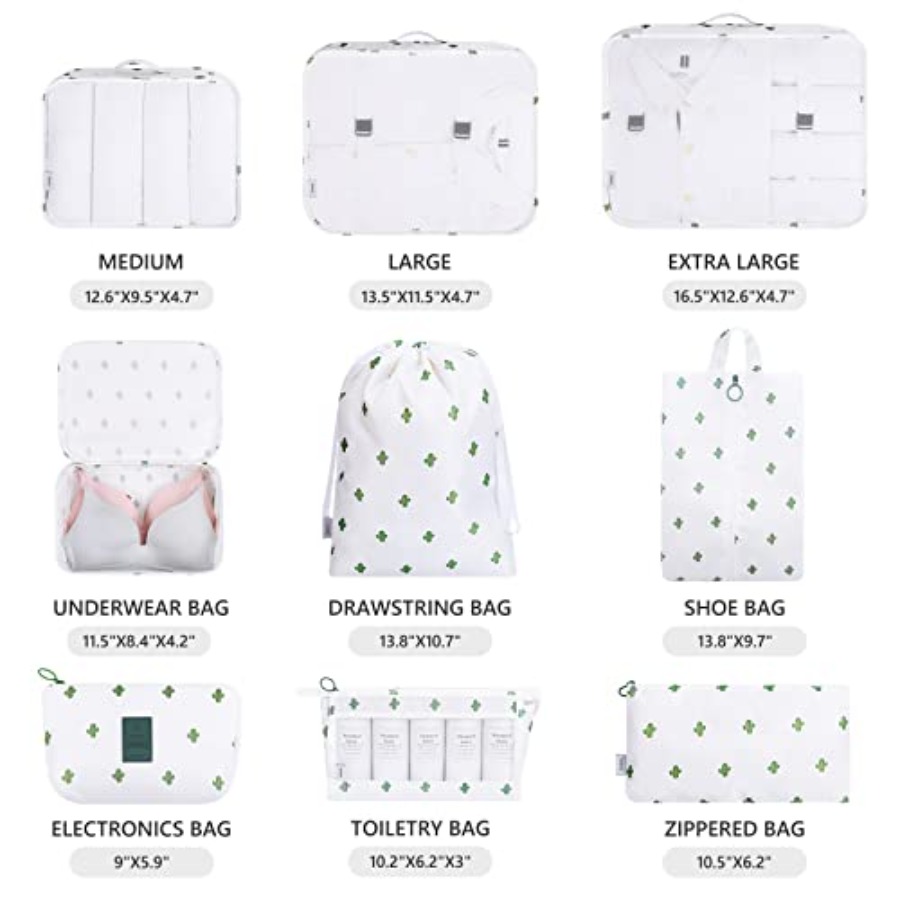 9 Set Packing Cubes with Shoe  - Travel Accessories Packing Cubes avaliação e preço