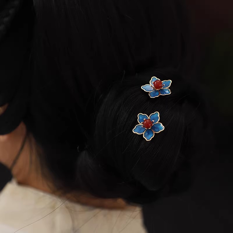 Blue Flower Ancient-Style Hanf - Travel Accessories Aesthetic avaliação e preço