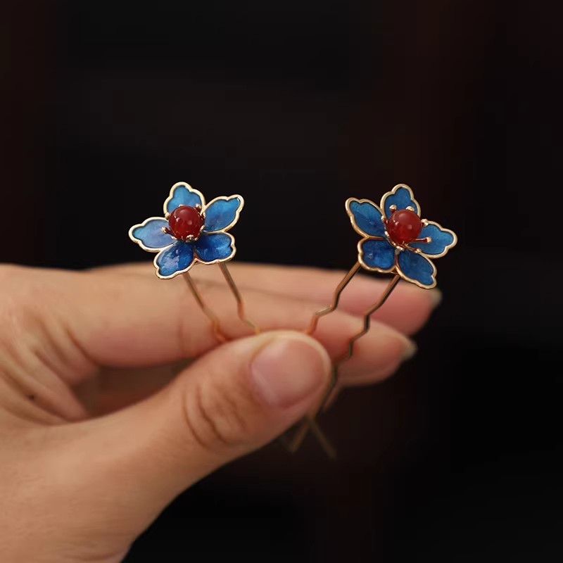 Blue Flower Ancient-Style Hanf - Travel Accessories Aesthetic avaliação e preço