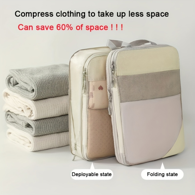 5PCS Compression Packing Cubes - Travel Accessories Packing Cubes avaliação e preço