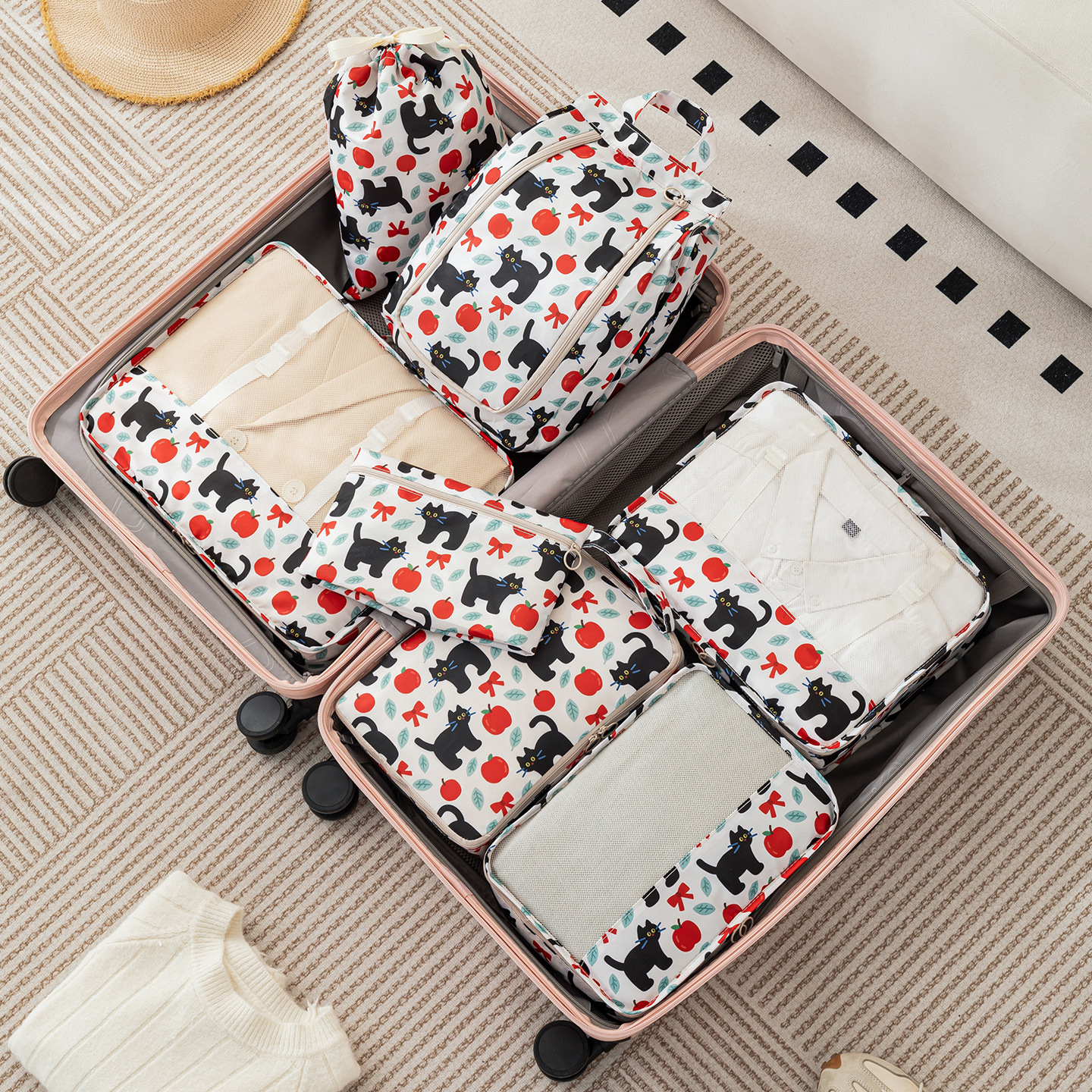 7-Piece Travel Organizer Bags  - Travel Accessories Packing Cubes avaliação e preço