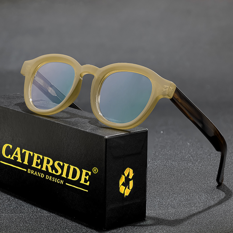 CATERSIDE Round Glasses Frame  - Travel Reading Accessories avaliação e preço